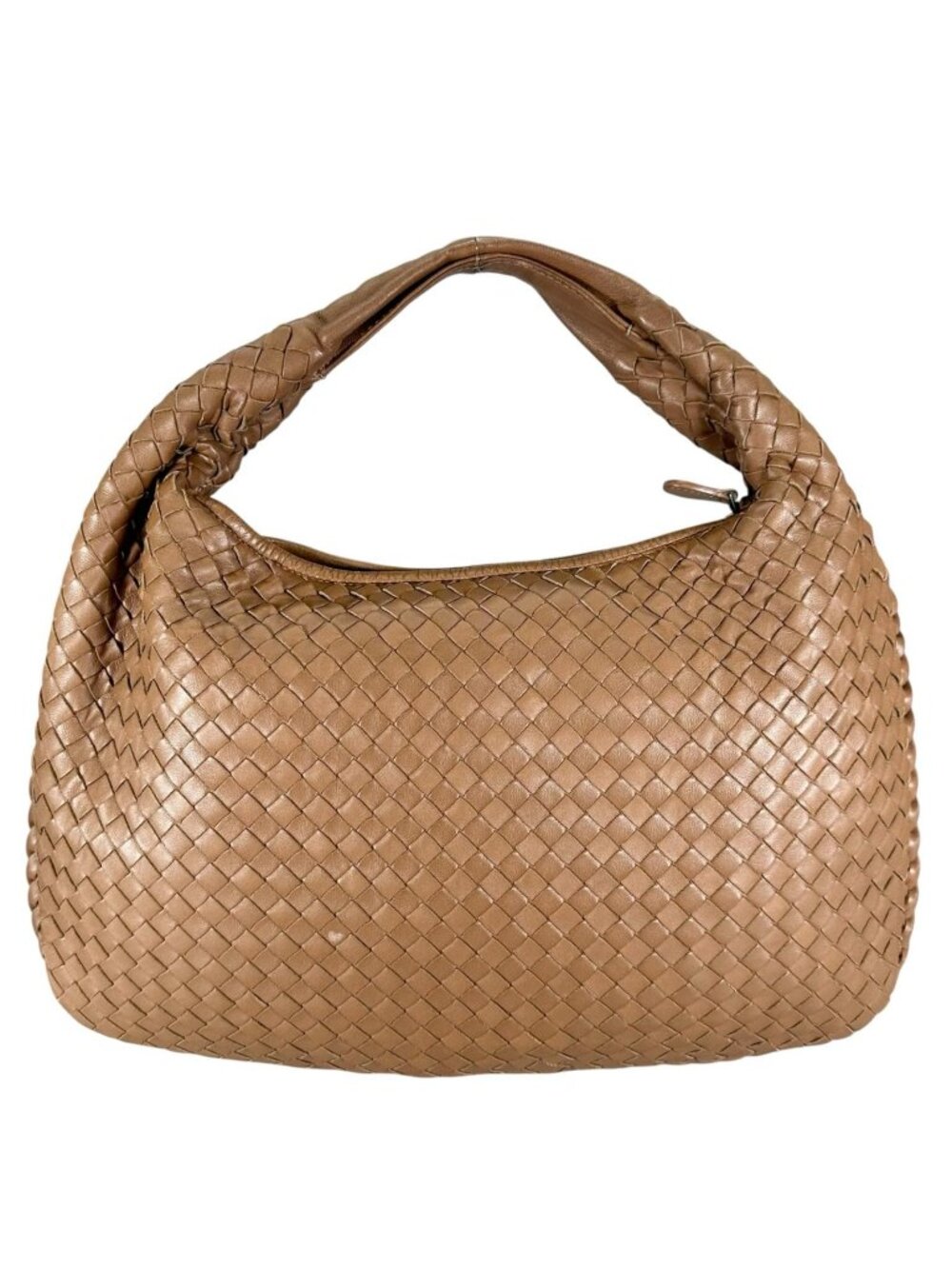 Bottega Veneta Hobo Intrecciato Handbag Lambskin Brown